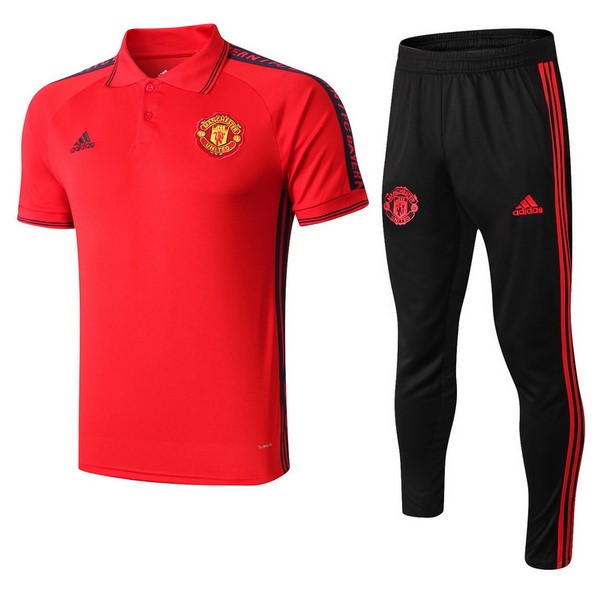 Polo Conjunto Completo Manchester United 2019 2020 Rojo Negro